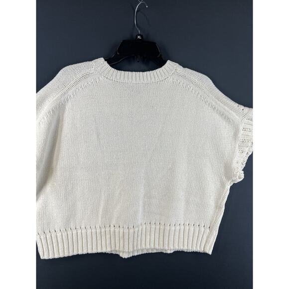 Anthropologie Maeve Short-Sleeve Crew-Neck Tomatoe Sweater Medium Petite - Picture 5 of 8